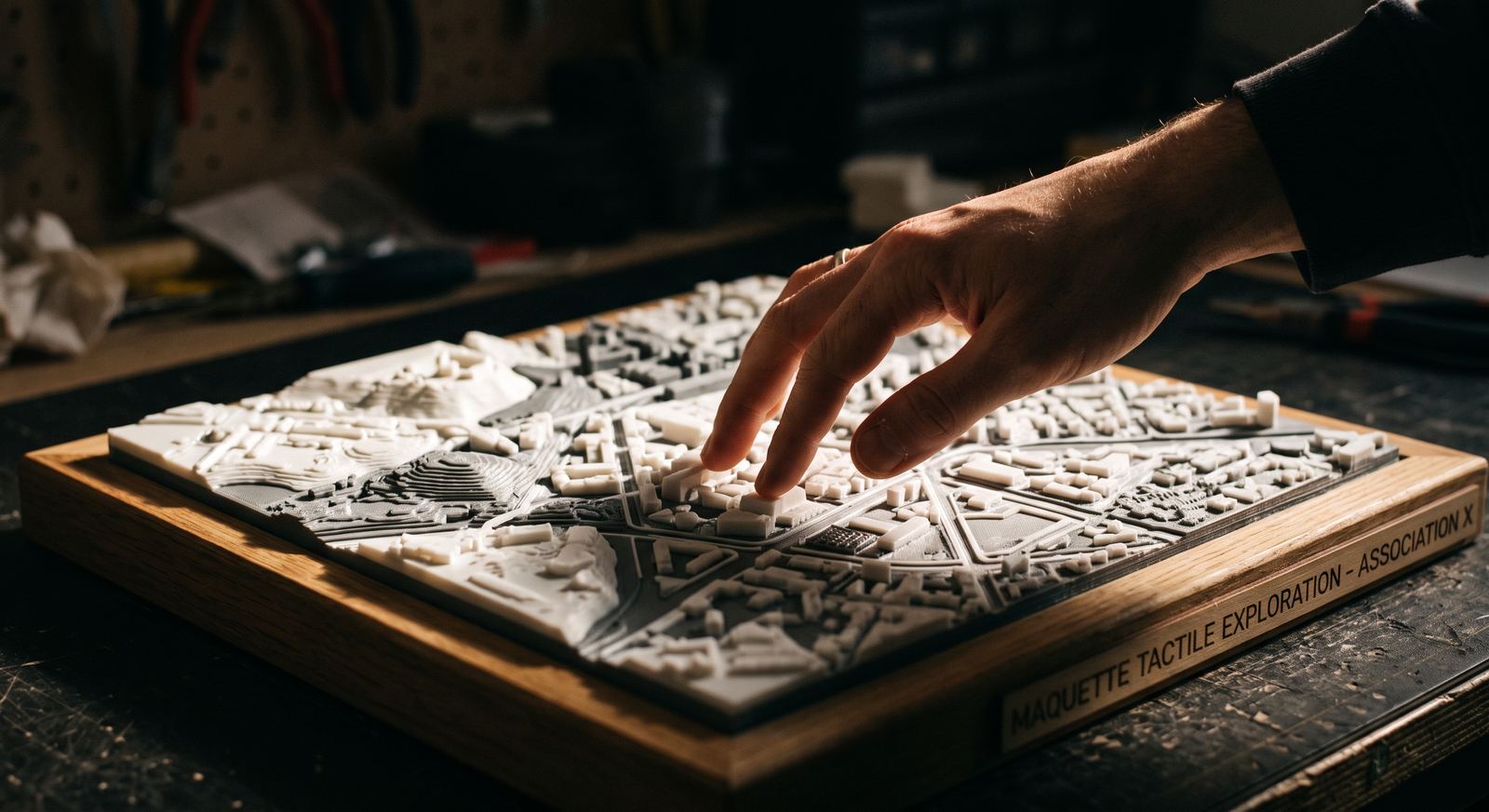 Image provisoire de mise en page, à remplacer par une photographie des maquettes tactiles de l'association.